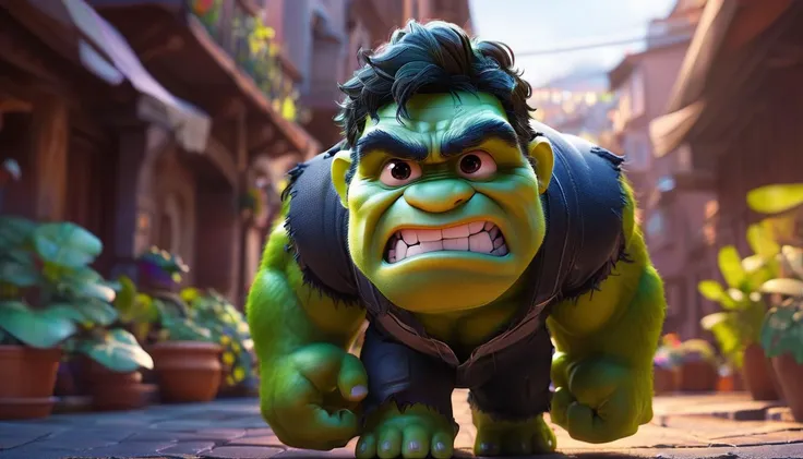 impactful paint of cute Hulk looking at the camera <lora:Cute_3D_Cartoon:1.0>, highly detailed, 8k, sharp, professional, clear, high contrast, high saturated, , vivid deep blacks, crystal clear