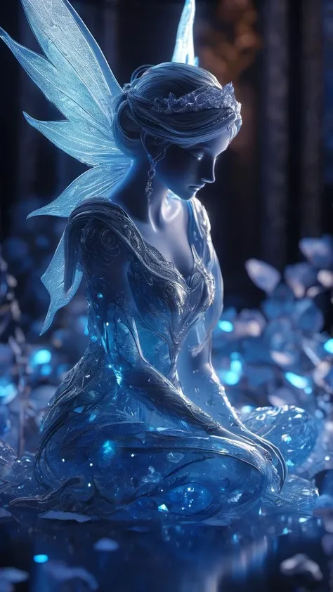 soul, fairy-tale, soul, crystal clear, blue transparent soul, flame, cinematic lighting, <lora:add-detail-xl:0.25>, 8k, <lora:Cute_3D_Cartoon:0.25>, Designed by Bage