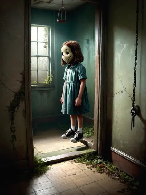 photorealistic, detailed digital illustration of a Faceless form looming in haunted hallway , Forgotten, overgrown playground with creaking swings in the background <lora:xl_more_art-full_v1:0.4>, <lora:PAseer-SDXL-HorrorSongV2:0.8> horror, <lora:EnvyDaydreamXL01:0.7>
