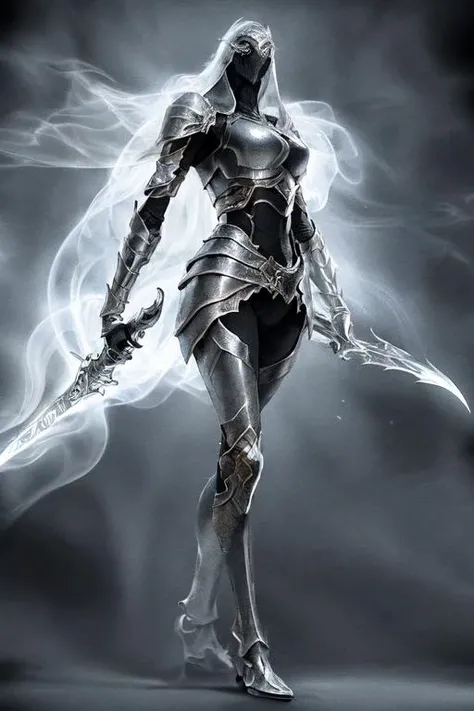 Realistic Visual Interpretation of woman in metal equipment and a cloak, holding a sword, dark aura, smokkk <lora:DancerPerfect-000006:0.4>
full body, walking pose, slow motion, (majestic:1.2) wearing armor, (insanely detailed, bloom:1.5), (analog:1.2), (high sharpness), (painting:1.1), (digital painting:1)
, detailed, Masterpiece, best quality, (highly detailed photo:1.1), 8k, photorealistic, sharp, realistic, real shadow 3d, (highest quality), (concept art, 4k), (fantasy metropolis in backgound:1.2)
<lora:Smoke:1>