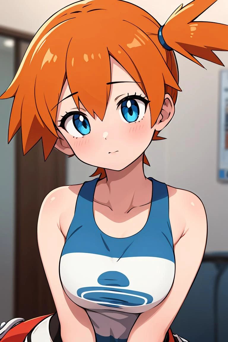 (masterpiece, best quality), 1girl, <lora:misty by Goofy Ai:1> misty pokemon, short hair, orange hair, blue eyes