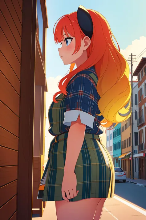 1girl, dramatic Octane render, masterpiece, Frightening, side-profile of a Dada Art Thundering portly Italian (Female Lumberjack:1.3) , the Lumberjack has Somali hair, Wavy hair, inside a [Colorful:Instinctive:10] Vivec City, Colorful cityscape and woods, at Dusk, tilt shift, Cel shading, Shameful, Europunk, Bloom light, Low shutter, Agfacolor, dripping Olive and electric orange, silhouette, sharp and in focus, most gorgeous in the world, 4K, adobe lightroom, womanly, alluring