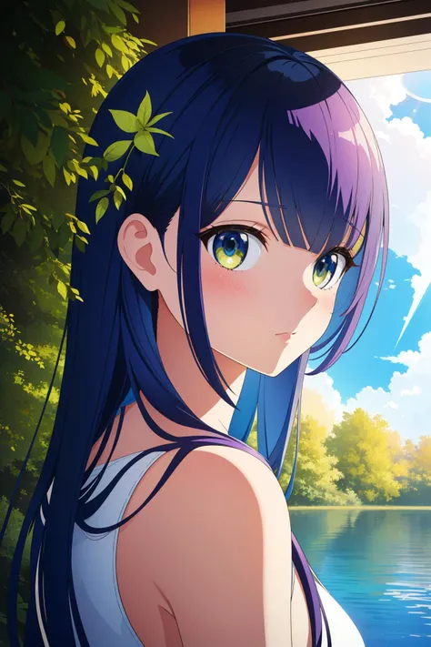 1girl, (portrait art designed by Alberto Magnelli:1.2) and (Howard Arkley:0.8) and (Antony Gormley:0.8) and (George Bouzianis:0.9) , dark Cycles render, lush lake and trees, deep blue explosions, shot from behind of a ([Cuckoo|Tauriel]:1.3) , the Cuckoo is very Dramatic and Refined, Uptight Space elevator in background, Bathed in shadows, FOV 90 degrees, Simple and clean, Proud, insane details, Lunarpunk, Light caustics, F/14, Film Washi, icon style, bloom, most beautiful artwork in the world, 4K