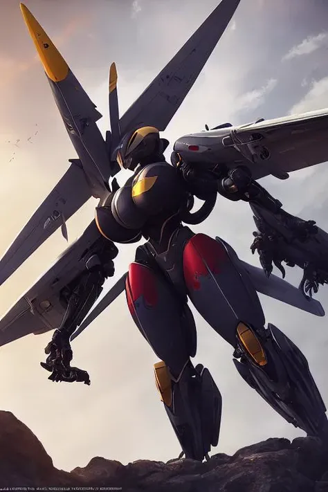 on e621, , highest quality, by artists thepit, Siya Oum,Ruan Jia, copeseethemald masterpiece, of a solo, gynoid, aeromorph, living aircraft, f-14, female, voluptuous, muscular, seductive pose, looking at viewer, outerspace