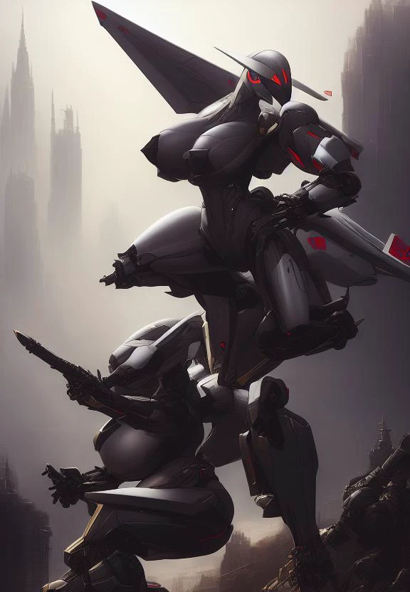 on e621, , highest quality, by artists  thepit, Siya Oum,Ruan Jia, copeseethemald masterpiece, of a solo, gynoid, aeromorph, living aircraft, f-14, female, voluptuous, muscular, seductive pose, looking at viewer, outerspace