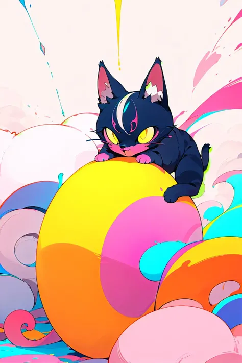 cat, bizzare, <lora:ç«å½©ä¸ç·ç»é£_v1.0:1>, sc, multicolored background, multicolored fur, gradient color, <lora:TOCH:0.5>