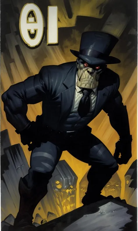 EricPowell2023, illustration, the goon comic, cartoon, noir
