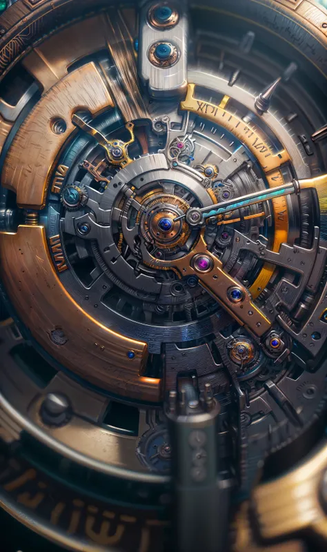 kLabyrinth extreme closeup of a watch mechanism, detailed, bright vibrant colors, <lora:kLabyrinth:0.7>