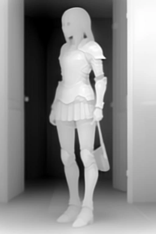 1 girl, best quality, ultra detailed, monochrome, anime, (looking away:1.2),
(Knight:1.4), medium breasts, full body,
medium hair, standing, (from front:1.3)