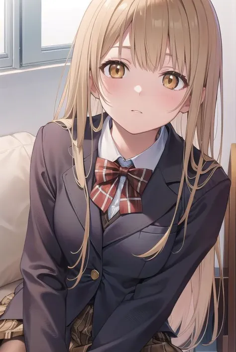 mahirushiina, <lyco:mahirushiina-lyco-nochekaiser:1>,
mahiru shiina, blonde hair, (brown eyes:1.7), long hair,
BREAK black footwear, black pantyhose, blazer, bow, bowtie, collar, collared shirt, jacket, pantyhose, plaid, plaid skirt, pleated skirt, red bow, red bowtie, school uniform, shirt, shoes, skirt,
BREAK looking at viewer, full body,
BREAK indoors, classroom,
BREAK <lyco:GoodHands-beta2:1>, (masterpiece:1.2), best quality, high resolution, unity 8k wallpaper, (illustration:0.8), (beautiful detailed eyes:1.6), extremely detailed face, perfect lighting, extremely detailed CG, (perfect hands, perfect anatomy),