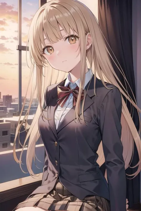 mahirushiina, <lyco:mahirushiina-lyco-nochekaiser:1>,
mahiru shiina, blonde hair, (brown eyes:1.7), long hair,
BREAK black footwear, black pantyhose, blazer, bow, bowtie, collar, collared shirt, jacket, pantyhose, plaid, plaid skirt, pleated skirt, red bow, red bowtie, school uniform, shirt, shoes, skirt,
BREAK looking at viewer, full body,
BREAK indoors, classroom,
BREAK <lyco:GoodHands-beta2:1>, (masterpiece:1.2), best quality, high resolution, unity 8k wallpaper, (illustration:0.8), (beautiful detailed eyes:1.6), extremely detailed face, perfect lighting, extremely detailed CG, (perfect hands, perfect anatomy),