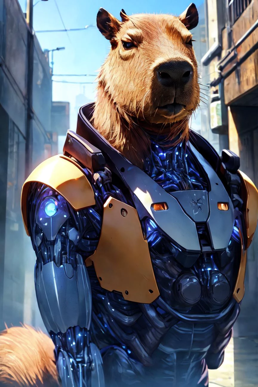 <lora:add_brightness:0.5><lora:add_detail:0.5><lora:add_saturation:0.4><lora:Unholy:0.8><lora:capi-09:1>sc3pt4 style,
MAX detail, photorealistic,
Cybernetic capybara, strategic mobile weapon