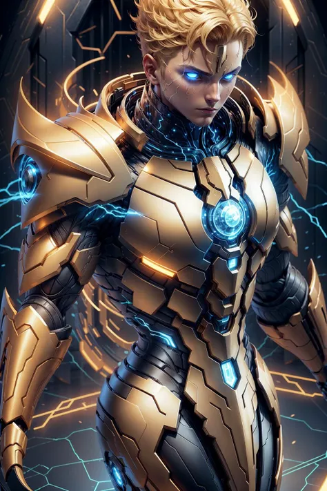 geometric,1boy,short hair|blonde,close-up,looking at viewer,glowing eyes,golden armor,thunder surrounded,Sc3pt4,<lora:Sc3pt4_Unholy:1>,dark background,dim lightning,(masterpiece:1.2),(best quality:1.2),ultra detailed,dramatic angle,
<lora:all_Detail Tweaker:0.7>,