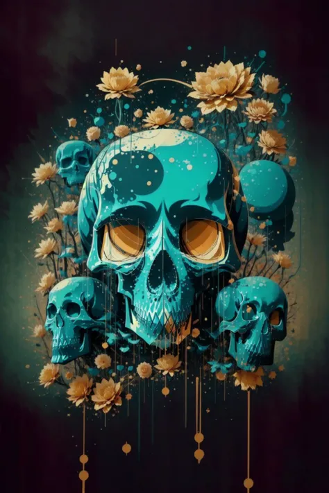 a flower blooming into a skull <lora:Sy3:0.8> Sy3 <lora:Unholy:0.8> Sc3pt4