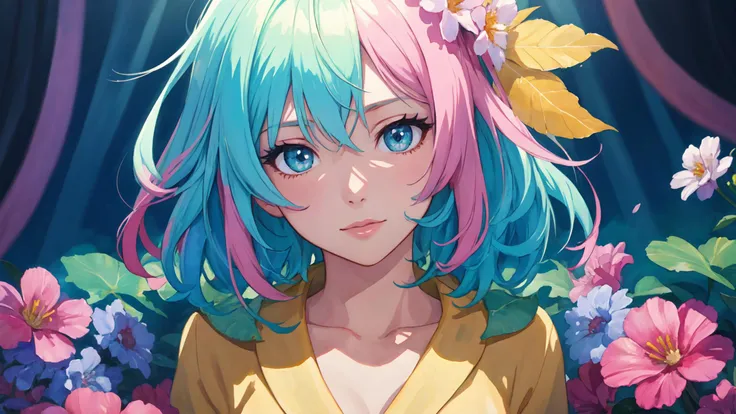 Watercolor painting, anime artwork,soft and warm color palette, still,The beginning of the story is always very gentle,soft lighting,bright,vivid,dreamy,evocative use of light and shadow,sunshine on the face,1girl, solo, happy, incredible beauty,fun,anime style,vibrant,studio anime,highly detailed, vibrant,beautiful,painterly,textural,artistic,(((masterpiece))),(((best quality))),((ultra-detailed)), upper-body, arms behind back, short hair