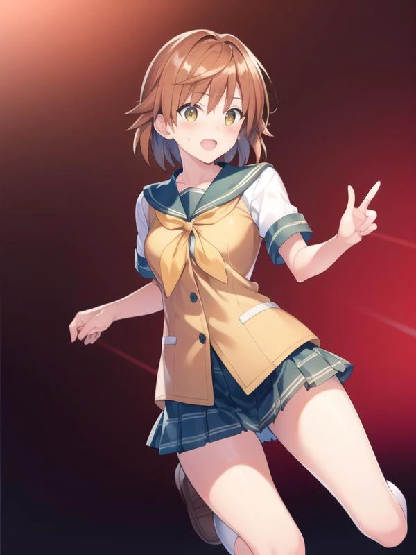 (hyper extreme detailed),(masterpeace),(hyper extreme),(photorealistic),CG,(colour:1.1), beautiful lighting,light from the front,solo,1girl,white background, full body,
<lora:yuusaki_riko:1>,yuusaki_riko,orenge hair,short hair,yellow eyes,school uniform,