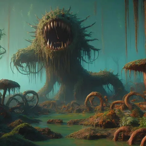 swamp monster, <lora:swamp monster-000011:1>