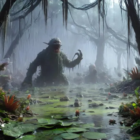 swamp monster, <lora:swamp monster-000008:1>