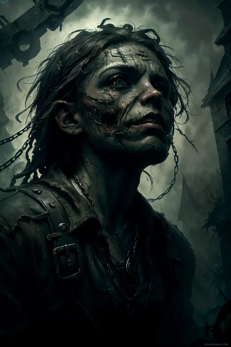 (best quality, masterpiece:1.2), photorealistic, ultra high res, intricate detail, Exquisite details and textures, absurdres, cinematic lighting, dynamic angle, (beautifully detailed face),
heavy fog, swamp scenery, architecture, undead soldier, torn flesh, rags, chains, dreaded hair, decomposing,
horror, DonMn1ghtm4re,
<lyco:DonMn1ghtm4reV2-000017:0.5>