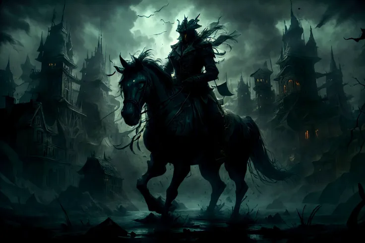(best quality, masterpiece:1.2), photorealistic, ultra high res, intricate detail, Exquisite details and textures, absurdres, cinematic lighting, dynamic angle,
corruption, heavy fog, swamp scenery, architecture, headless horseman,
<lyco:DonMn1ghtm4reV2-000017:0.7>