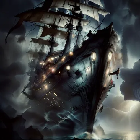ship, detailed, <lyco:DonMn1ghtm4reV2-000017:.9>