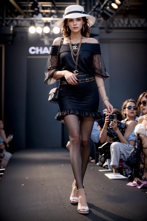 um desfile de moda conceitual, Temporada surreal, Fashion influencer trends, pessoas normais urbanas, Trend in Fashio magazine