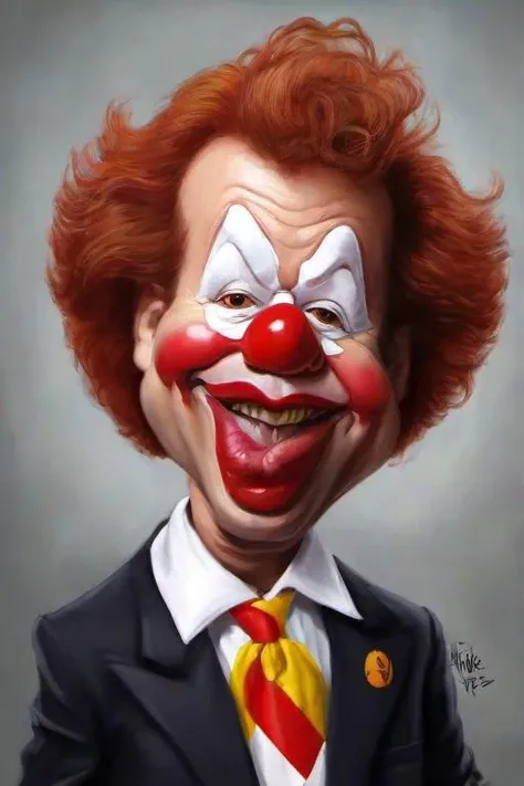 Masterpice,High Quality,
<lora:PE_Caricature:0.8> PECaricature,
ronald mcdonald