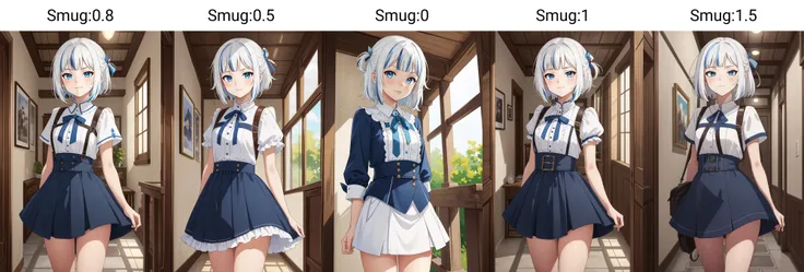 (masterpiece, best quality), intricate details,
1girl, <lora:Gawr Gura:0.8> gawr gura, white hair, blue streaked hair, blue eyes,
<lora:Smug:0.8> smug, :3,