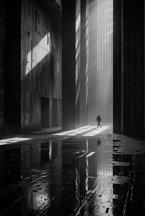 dark monoliths in building, black and white, man walking in eerie building
reflections, realistic lighting, light rays, beams of light, realistic, high quality photo, 4k, 7-dune
<lora:Dune Style v1.0:0.8> <lora:add-detail-xl:0.6> <lora:xl_more_art-full_v1:0.4>