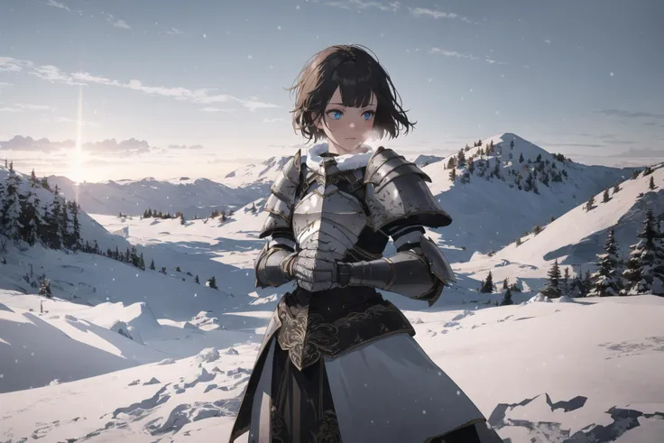 (intricate details), (hyperdetailed), 8k hdr, high detailed, lot of details, high quality, soft cinematic light, dramatic atmosphere, atmospheric perspective,
1girl made out of snow and ice, cold, snow, armor,