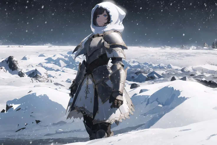 (intricate details), (hyperdetailed), 8k hdr, high detailed, lot of details, high quality, soft cinematic light, dramatic atmosphere, atmospheric perspective,
1girl made out of snow and ice, cold, snow, armor,