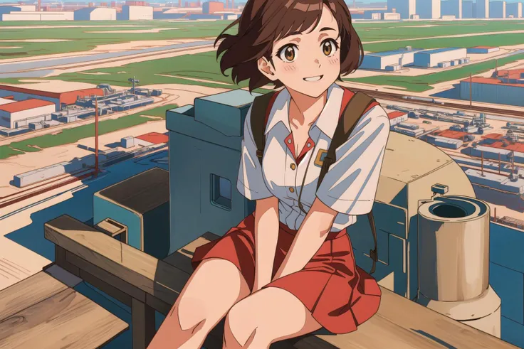 ((masterpiece, best quality))
17yo girl with brown hair, (embarassing:1.1), amazing body, hands between legs, short red skirt, white shirt, sitting, (smiling:0.7)
(industrial:1.1) outdoors, soviet union
(intricate details, hyperdetailed, raytracing, sunshufts)