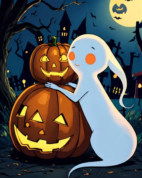 halloween orange, ghost,