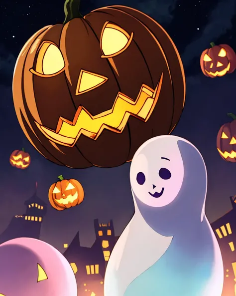 halloween orange, ghost,