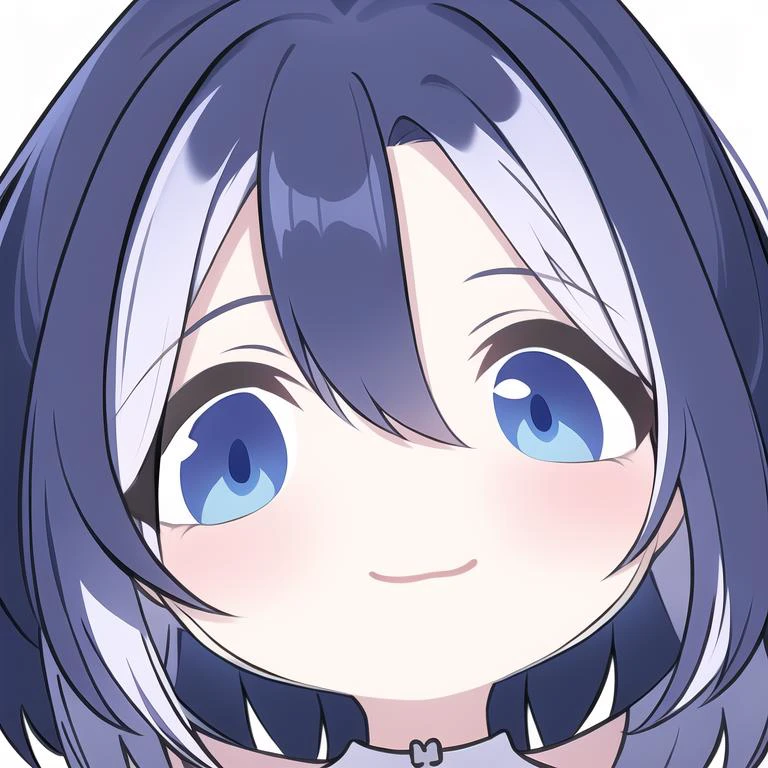 <lora:æ æè¿·é-é¿é»æ-smile,chest tattoo,half gloves,white jacket, blue pants, puffy sleeves:0.85>,, masterpiece,best quality,1gir,chibi style,chibi,light smile,close-up,white background,<lora:Blue Archive Chibi Style:0.6>,
