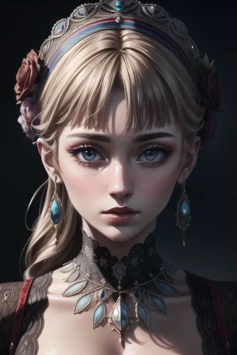 Masterpiece,best quality, Ultrares, hyper realistic, 8k, Extremely detailed beautiful face, beautiful nose, nose contour, Beautiful Gown, viel of face, fancy head scarf,<lora:add_detail:1> <lora:LowRA:0.2>