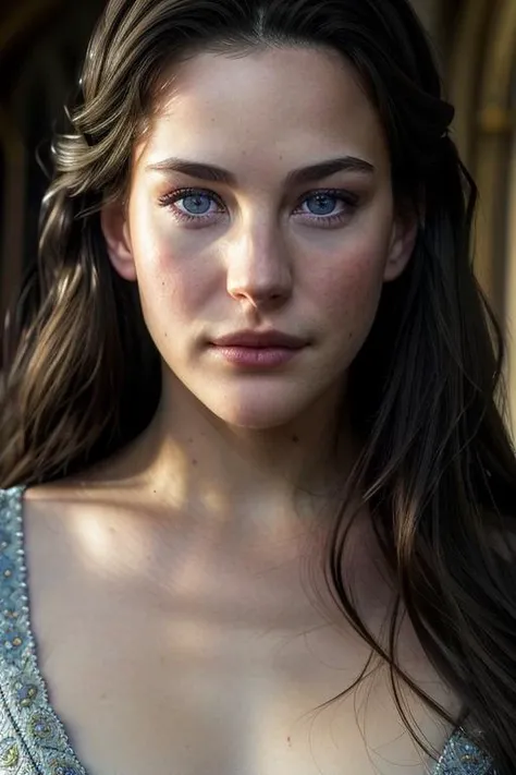 real, atmospheric scene, masterpiece, best quality, (detailed face, detail skin texture, ultra-detailed body),(cinematic light),
<lora:LivTyler_smf_lora_v01-000003:0.9>, 1i7t713r-smf, 1girl, solo, brown hair, long hair, lips, blue eyes, realistic, portrait, looking at viewer