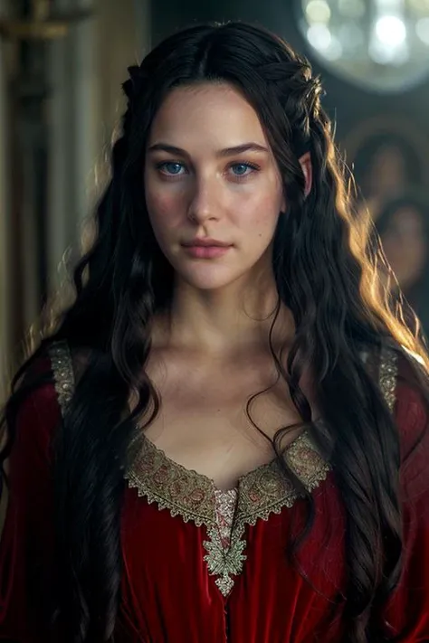 real, atmospheric scene, masterpiece, best quality, (detailed face, detail skin texture, ultra-detailed body),(cinematic light),
<lora:LivTyler_smf_lora_v01-000003:0.9>, 1i7t713r-smf, 1girl, solo, long hair, black hair, wavy hair, blue eyes