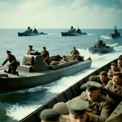 cinematic film still of professional 3d model of (Cinematic Film stock footage style) in (Arri Alexa style) (KODAK "135-36 T-MAX 400" 35MM FILM), Polarizing Filters, low contrast color, sharp image high quality, (low key light)
<lora:cinematic ww2 style:1.5> cinematic ww2 style
a group of ww2 soldiers are on a landing craft, vehicle, personnel boat cinematic ww2 style, shallow depth of field, vignette, highly detailed, high budget, bokeh, cinemascope, moody, epic, gorgeous, film grain, grainy