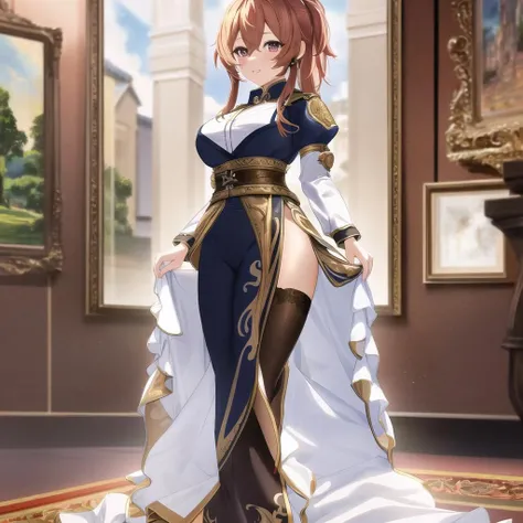 HDR,UHD,8K,Highly detailed,masterpiece,ultra-fine painting,extreme detail description,Professional,Vivid Colors,best quality,1girl,full body,Anime,highres,painting_(medium),solo,female,cute face,keqing(genshin),