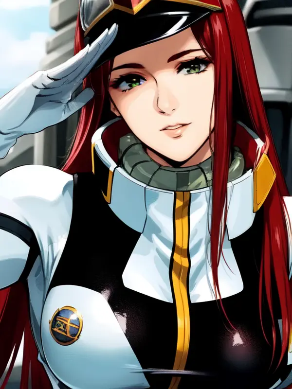 <lora:christina_mackenzie_lora:0.8>, christina mackenzie, 1girl, pilot suit, beautiful face, highly detailed, masterpiece, intricate, mysterious, mature, cleavage