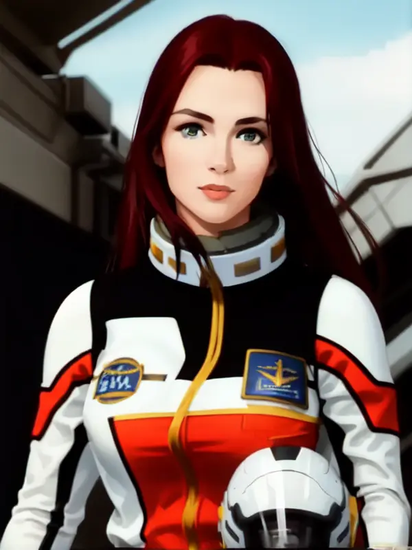 <lora:christina_mackenzie_lora:0.8>, christina mackenzie, 1girl, pilot suit, beautiful face, realistic, highly detailed, masterpiece, intricate, mysterious, mature