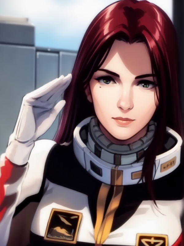 A close up of a person in a uniform with a red hair - SeaArt AI