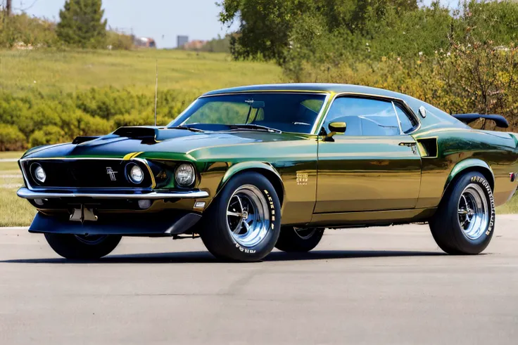 (masterpiece, best quality:1.2), ultra-detailed, Cyber yellow car Edob69MustangBoss, (realistic:1.5), <lora:Edob69MustangBoss_v1.0:1>