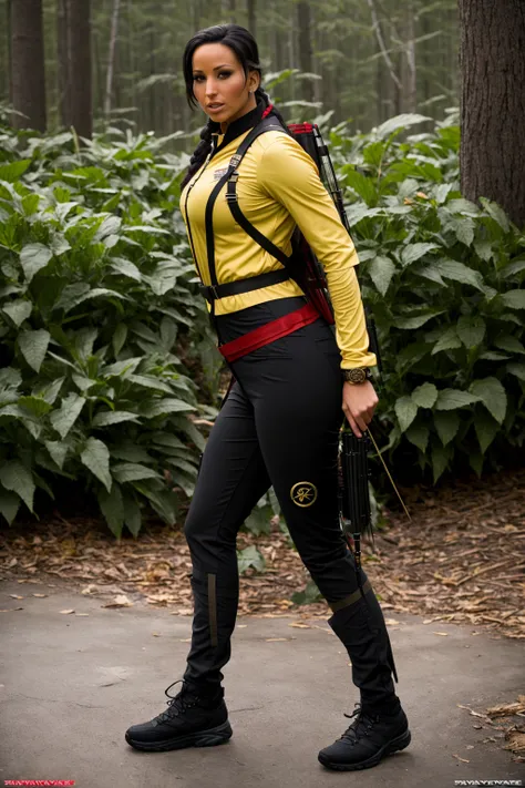 SimonneStyleQuiron Woman, Simonne Style wearing a Katniss Everdeen from hunger games uniform <lora:quiron_SimonneStyle_v1_lora-000001:0.88>