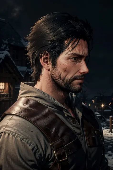 (masterpiece, best quality)
Sebastian2Evil, solo, looking at viewer, black hair, 1boy, brown eyes, closed mouth, upper body, male focus, outdoors, sky, armor, profile, night, facial hair, scar, portrait, beard, realistic, stubble
<lora:epi_noiseoffset2:1>, <lora:add_detail:0.5>, <lora:Sebastian2Evil:0.8>
