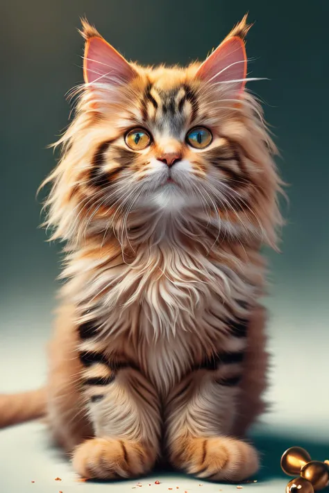 masterpiece,best quality,<lora:tbh153-:0.7>,illustration,style of Kristina Makeeva, cute Mainecoon cat