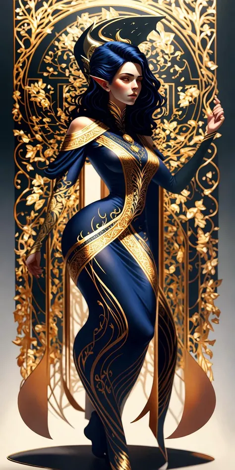 full body portrait of a beautiful norse Huntress
, victorian nouveau Tarot [ art | banner ] 
full  of geometric floral arabesque motifs 
( ( in CCDDA artstyle )
by Alphonse Mucha )
, perfect [ ominous |  dramatic ] lighitng 
projecting [ dramatic |  ominous ] ( shadows and highlights ) 
with shiny edge ( reflections )  and detailed ambient occlusion 
enhancing 3D ( solid drawing  volumetry  perspective ( depth ) )
, [ neat and clean |  ( clear and readable ) ] composition of sharp precisely stabilized lines 
with ( [ ( clear and readable ) | neat and clean  ]  tangents ) full of  negative space
, ( [ colorful | vibrant ] ( HDR ) image ) with huge color [ depth | range ] with ACES tone mapping