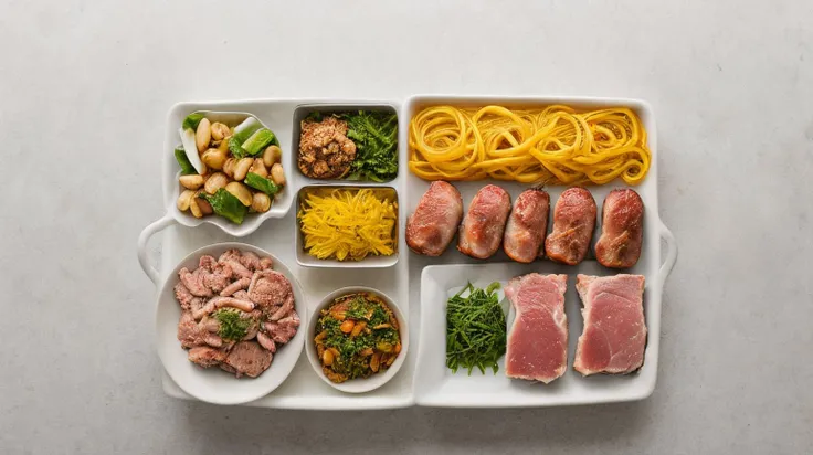 <lora:Seductive_Dishes_Anatomy:0.75> dishes anatomy, Food photography, professional studio lighting, photo of a full aesthetic, RAW photo, 8k uhd, dslr, bounced lighting, high quality, with a (pov filter:1.3), above bounced light, on a Fujifilm X-T4, pork,pate,dried mackerel,scallops,refrigerator <lora:FoodPorn_v2:0.8> foodporn, served on a high-class restaurant, atmospheric lighting, professional chef, masterpiece, (Masterpiece:1.3) (best quality:1.2) (high quality:1.1)