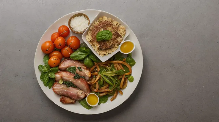 <lora:Seductive_Dishes_Anatomy:0.75> dishes anatomy, Food photography, professional studio lighting, photo of a full aesthetic, RAW photo, 8k uhd, dslr, bounced lighting, high quality, with a (pov filter:1.3), above bounced light, on a Fujifilm X-T4, rice wine vinegar,grape seed oil,tomato,anchovy,holy basil <lora:FoodPorn_v2:0.8> foodporn, served on a high-class restaurant, atmospheric lighting, professional chef, masterpiece, (Masterpiece:1.3) (best quality:1.2) (high quality:1.1)